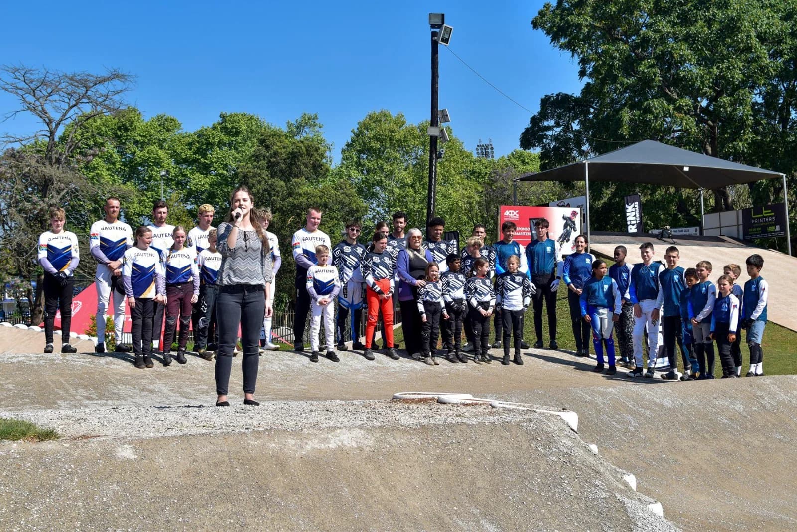 Riders and supporters at Pietermaritzburg BMX Club